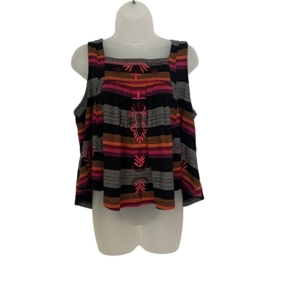 FREE People Vintage Aztec Embroidered Swing Top Blouse - Picture 3 of 7